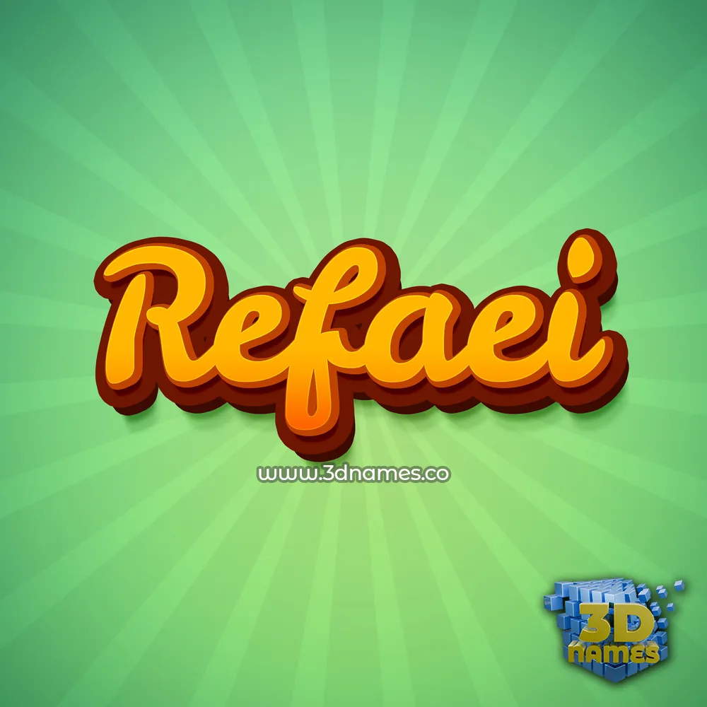 refaei in Green Rays style - 3D name wallpaper