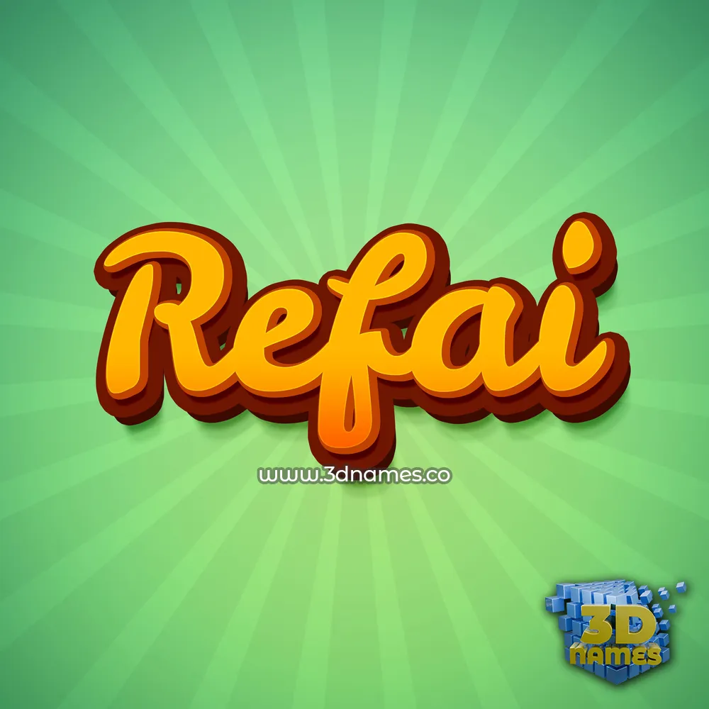 refai in Green Rays style - 3D name wallpaper