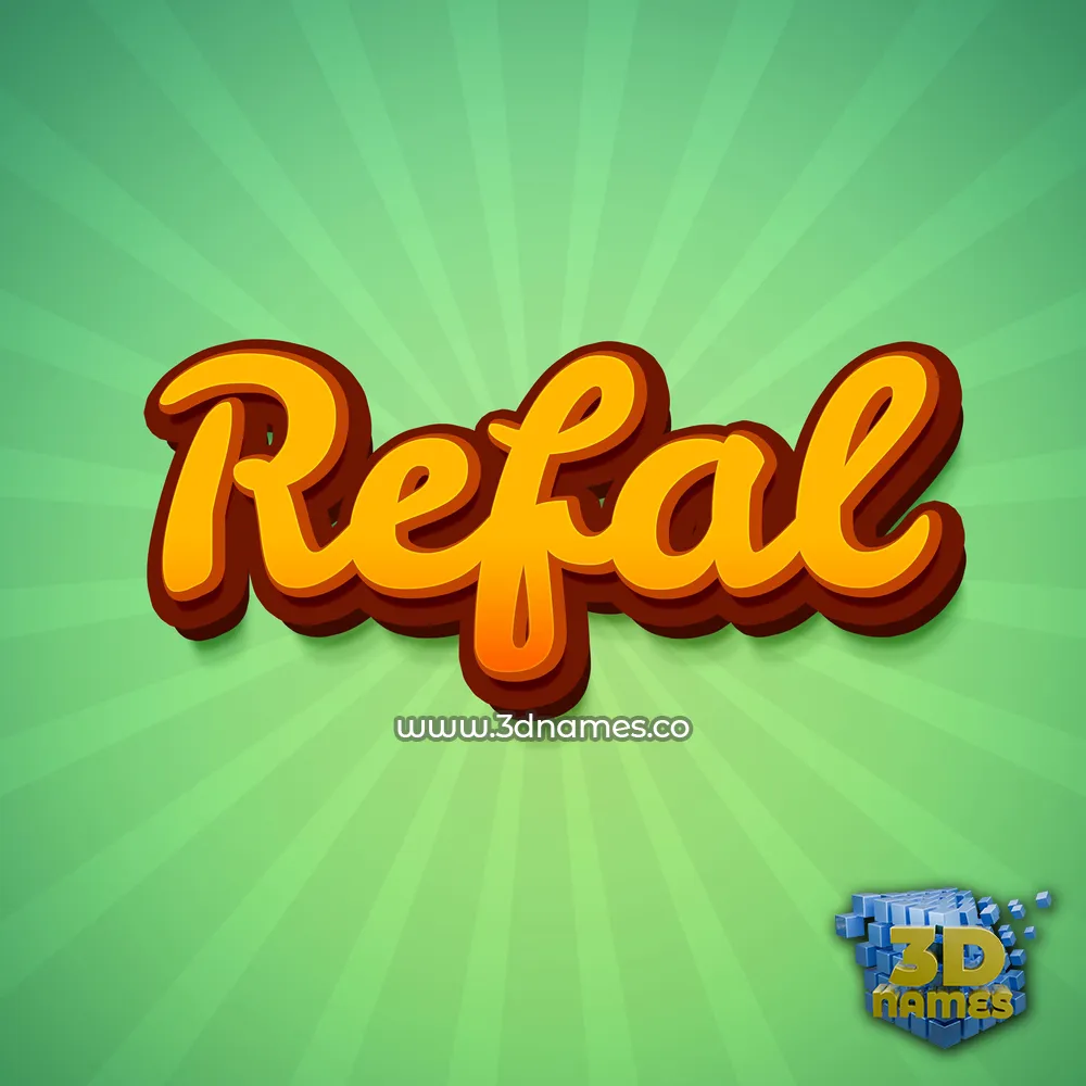 refal in Green Rays style - 3D name wallpaper