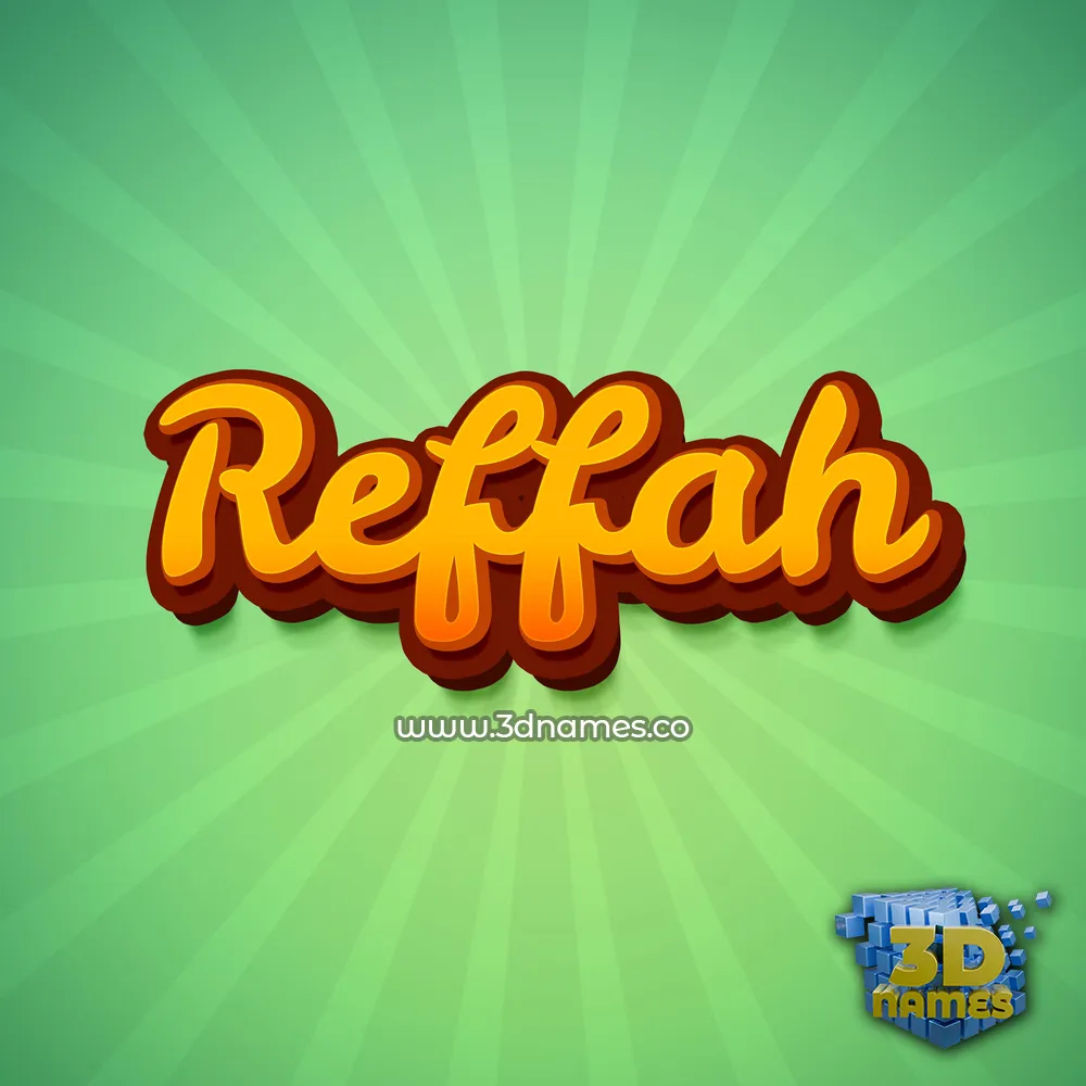 reffah in Green Rays style - 3D name wallpaper