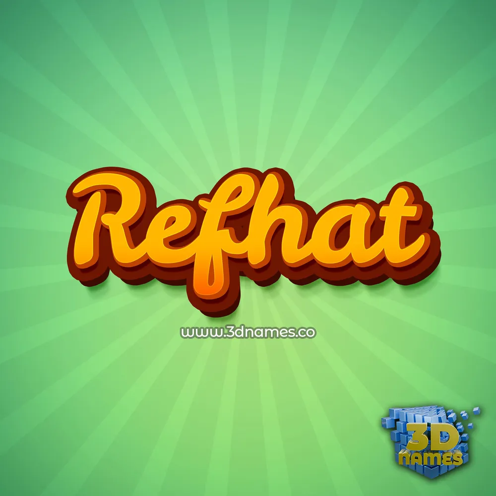 refhat in Green Rays style - 3D name wallpaper