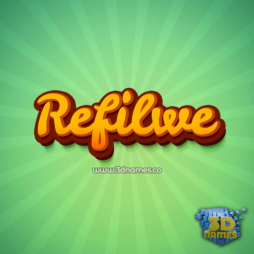 refilwe in Green Rays style - 3D name wallpaper