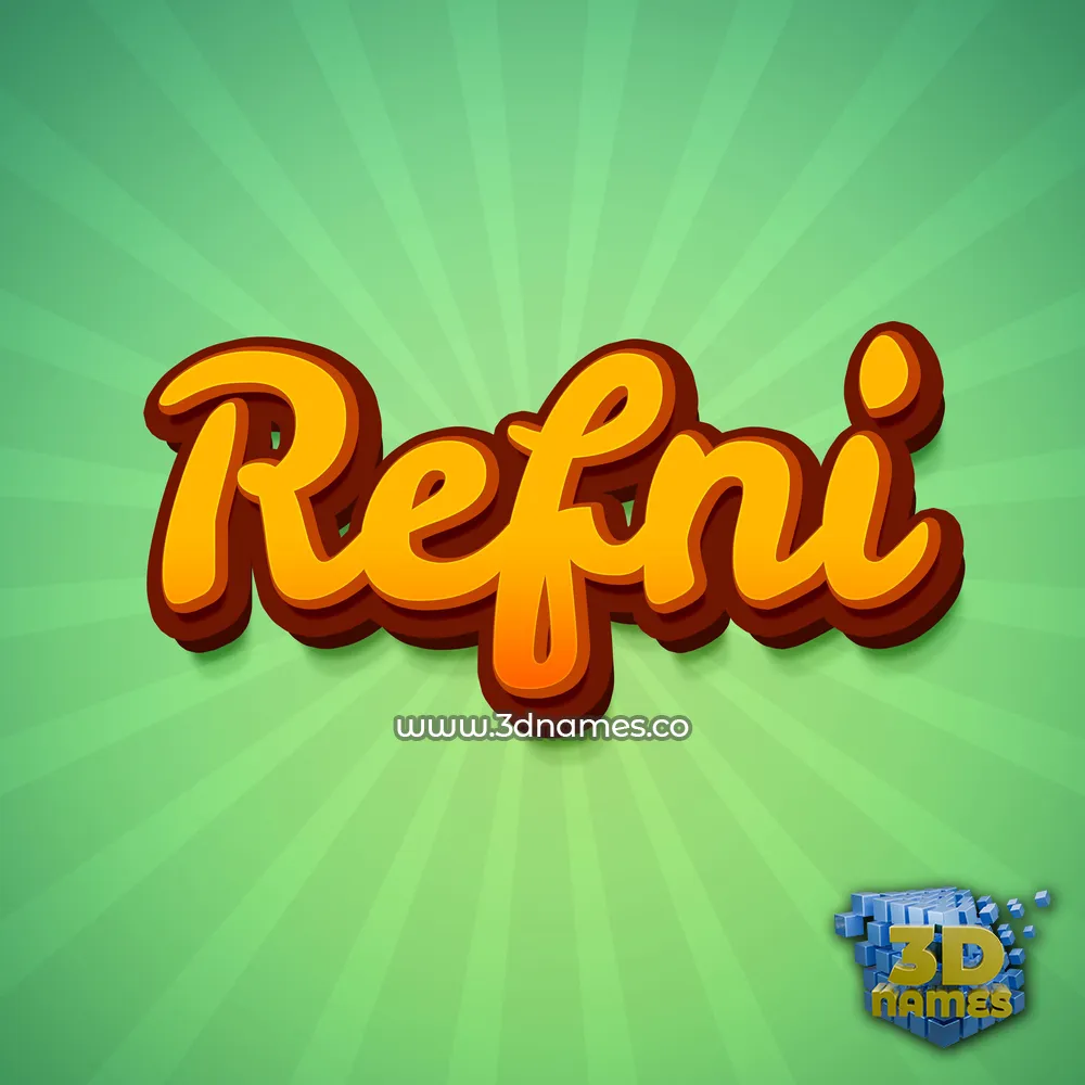 refni in Green Rays style - 3D name wallpaper