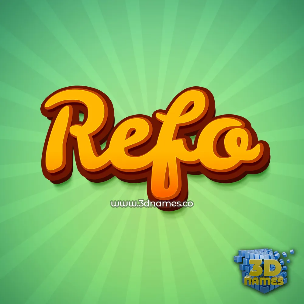 refo in Green Rays style - 3D name wallpaper
