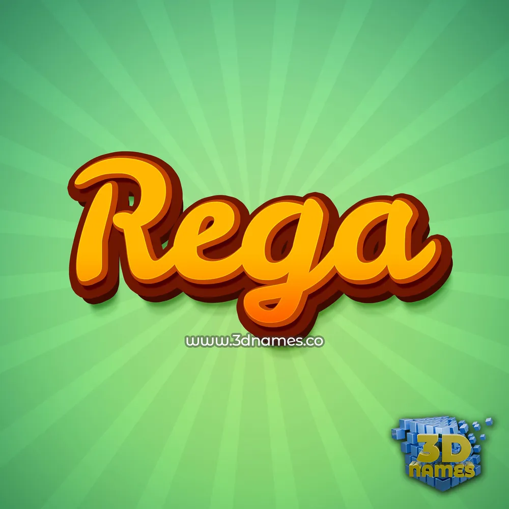 rega in Green Rays style - 3D name wallpaper