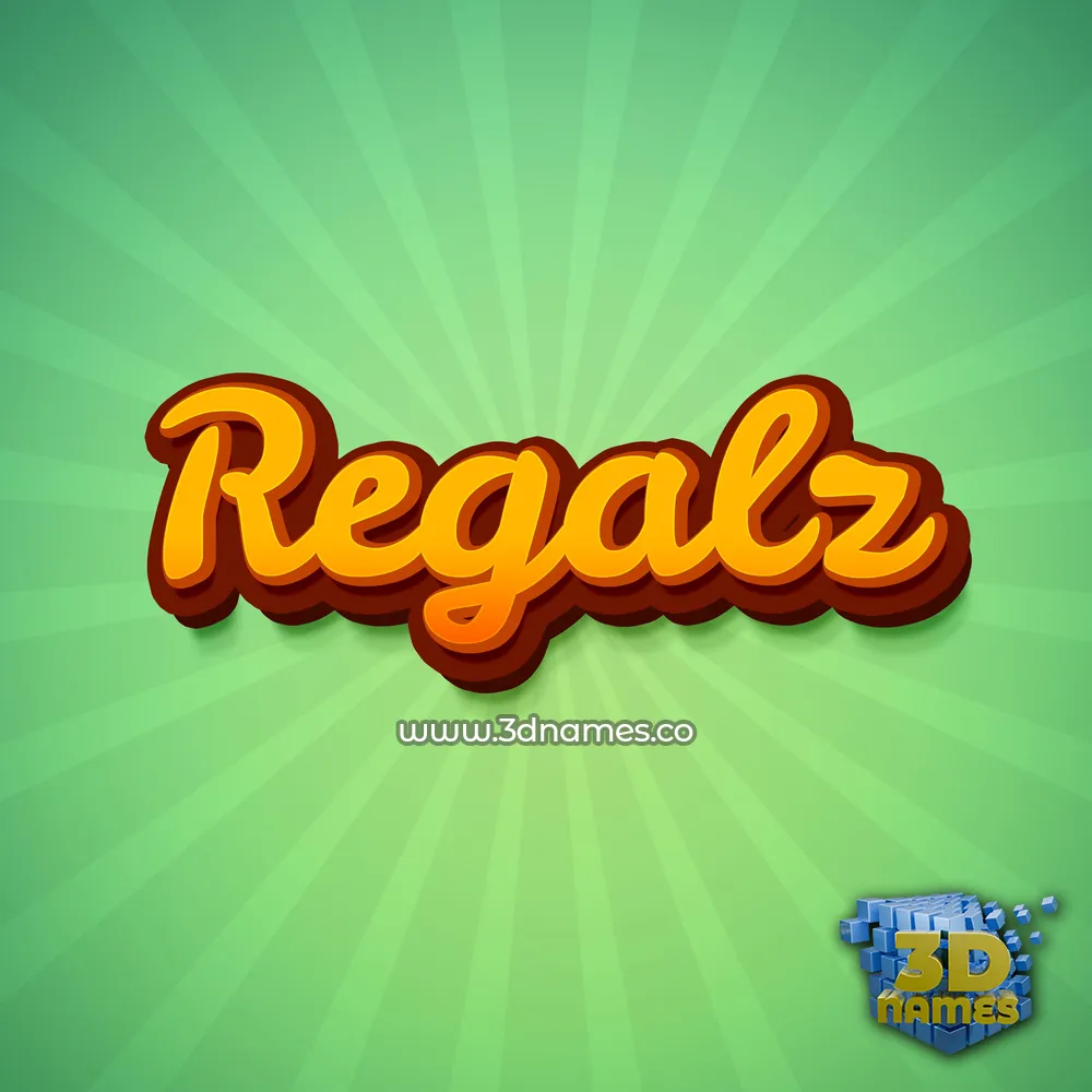 regalz in Green Rays style - 3D name wallpaper