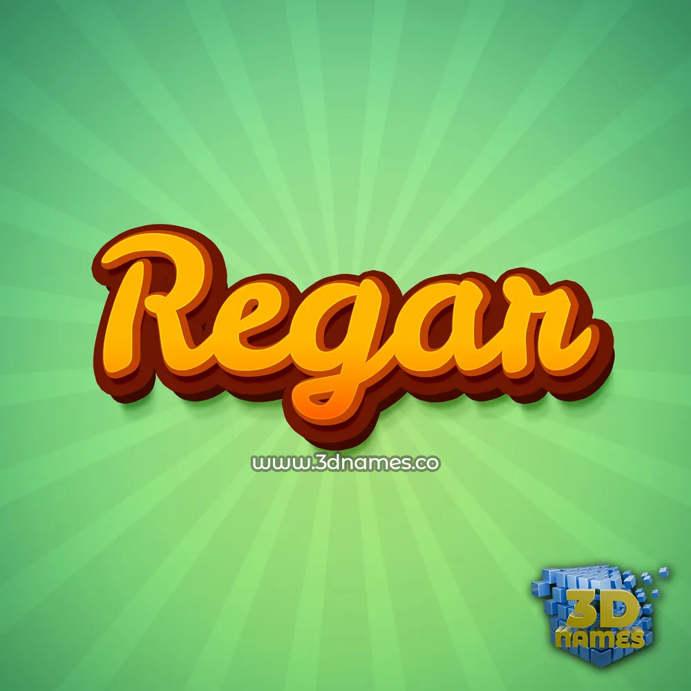 regar in Green Rays style - 3D name wallpaper