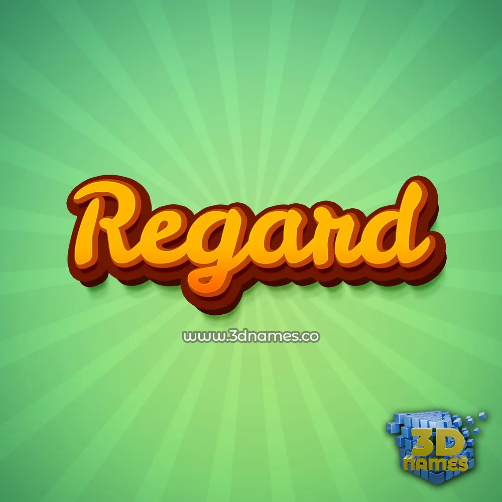 regard in Green Rays style - 3D name wallpaper