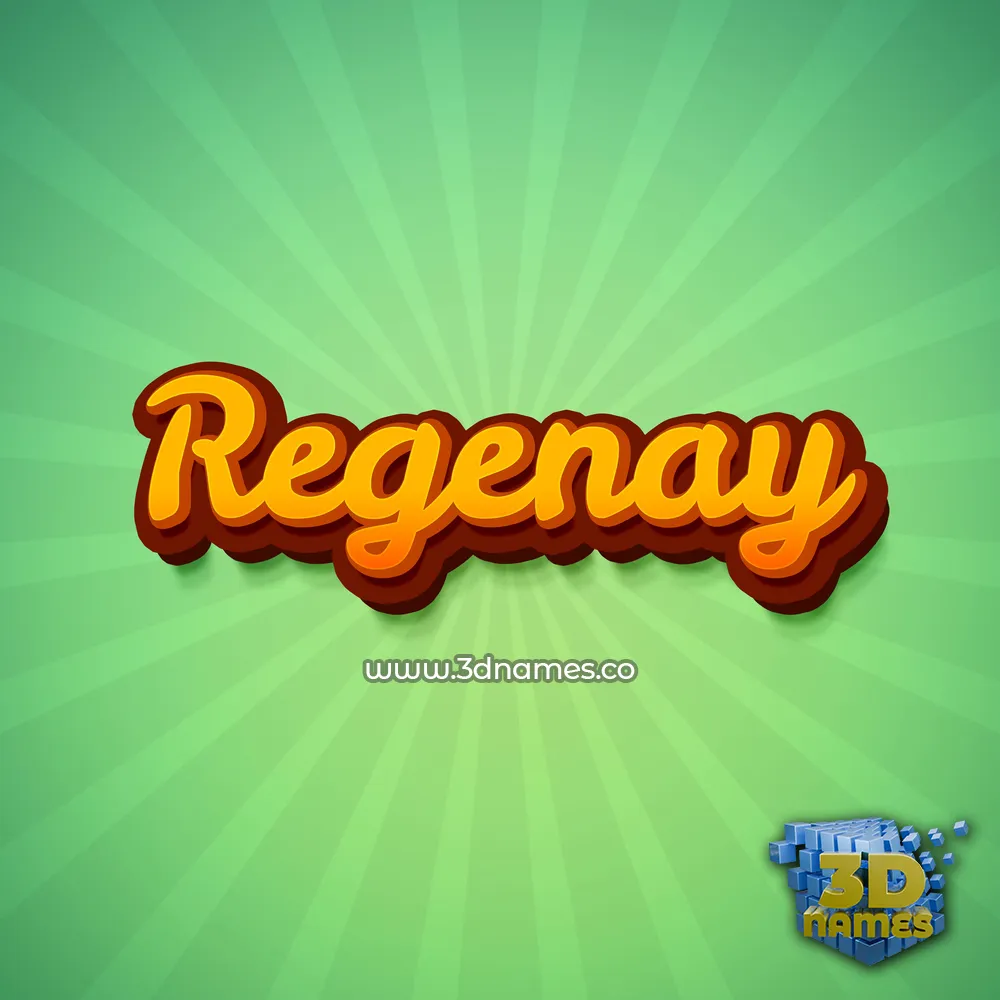 regenay in Green Rays style - 3D name wallpaper