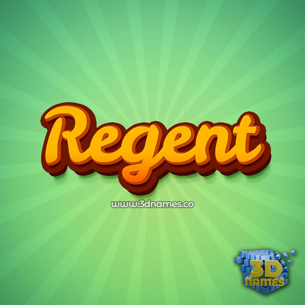 regent in Green Rays style - 3D name wallpaper