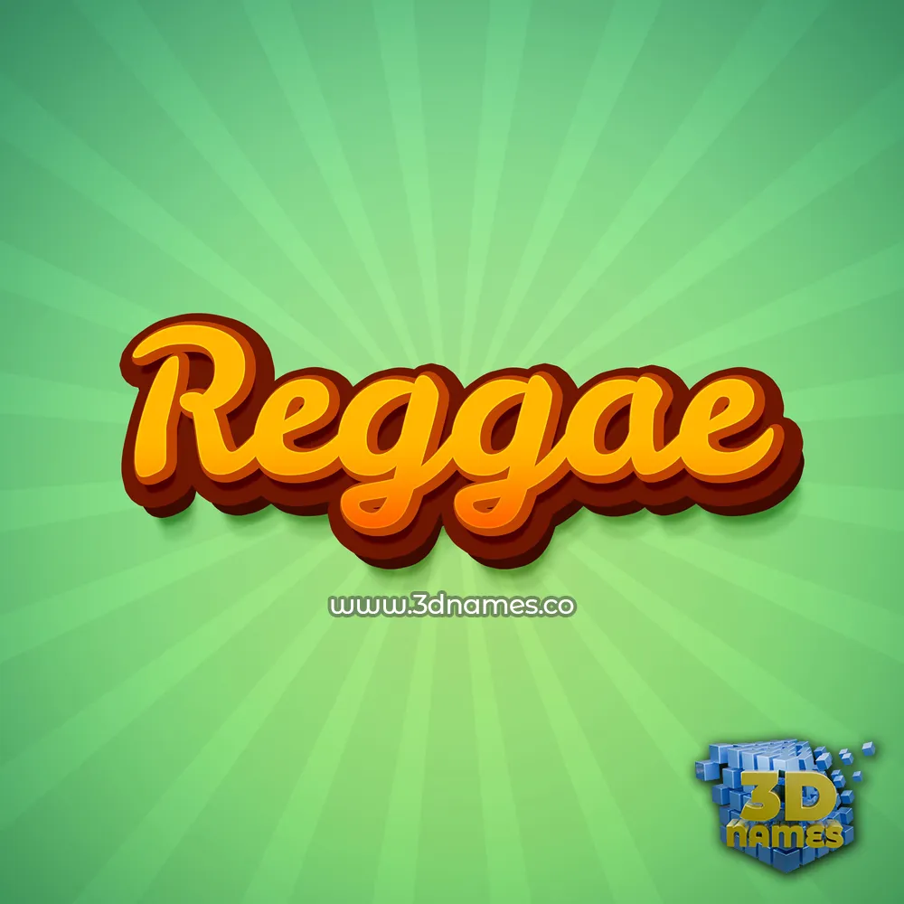 reggae in Green Rays style - 3D name wallpaper