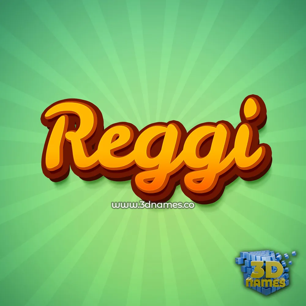 reggi in Green Rays style - 3D name wallpaper