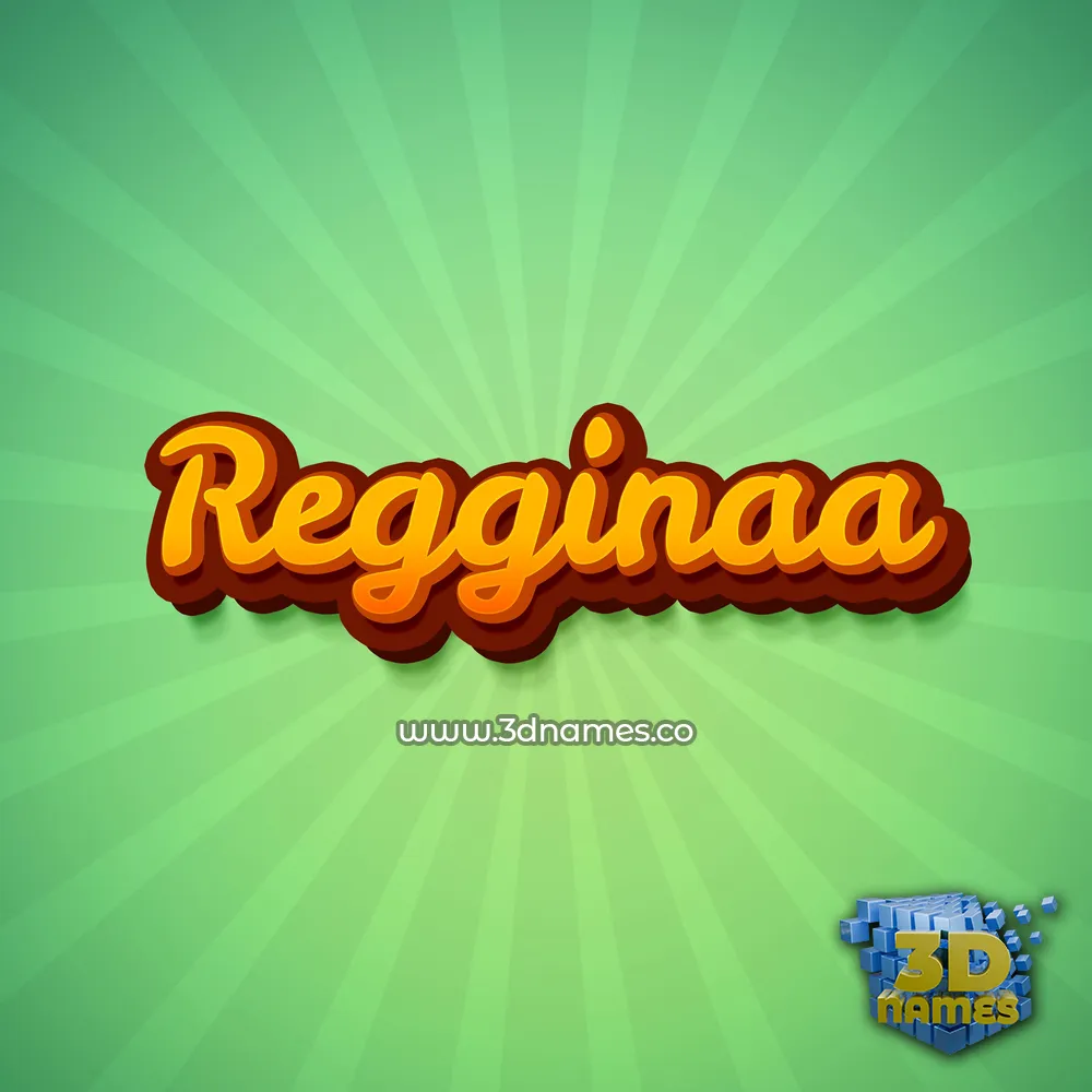 regginaa in Green Rays style - 3D name wallpaper