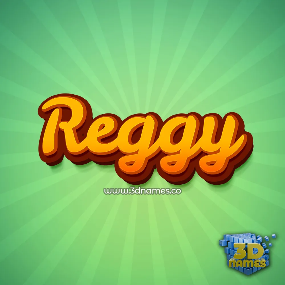 reggy in Green Rays style - 3D name wallpaper