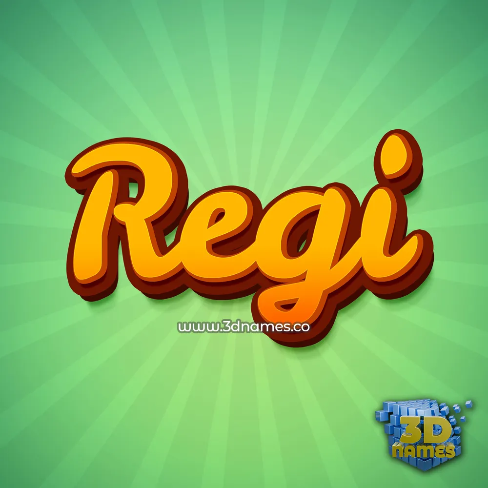 regi in Green Rays style - 3D name wallpaper