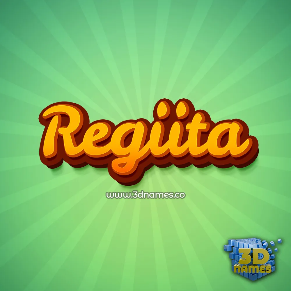 regiita in Green Rays style - 3D name wallpaper