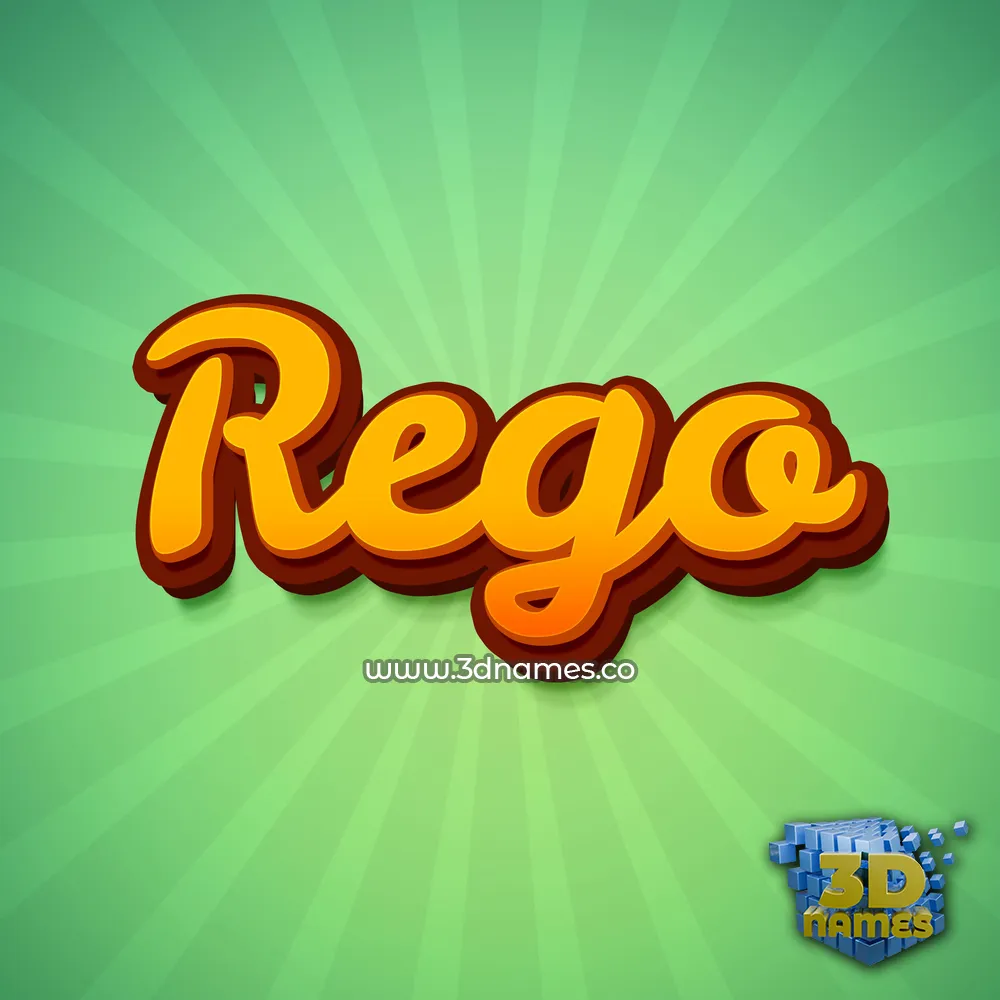rego in Green Rays style - 3D name wallpaper