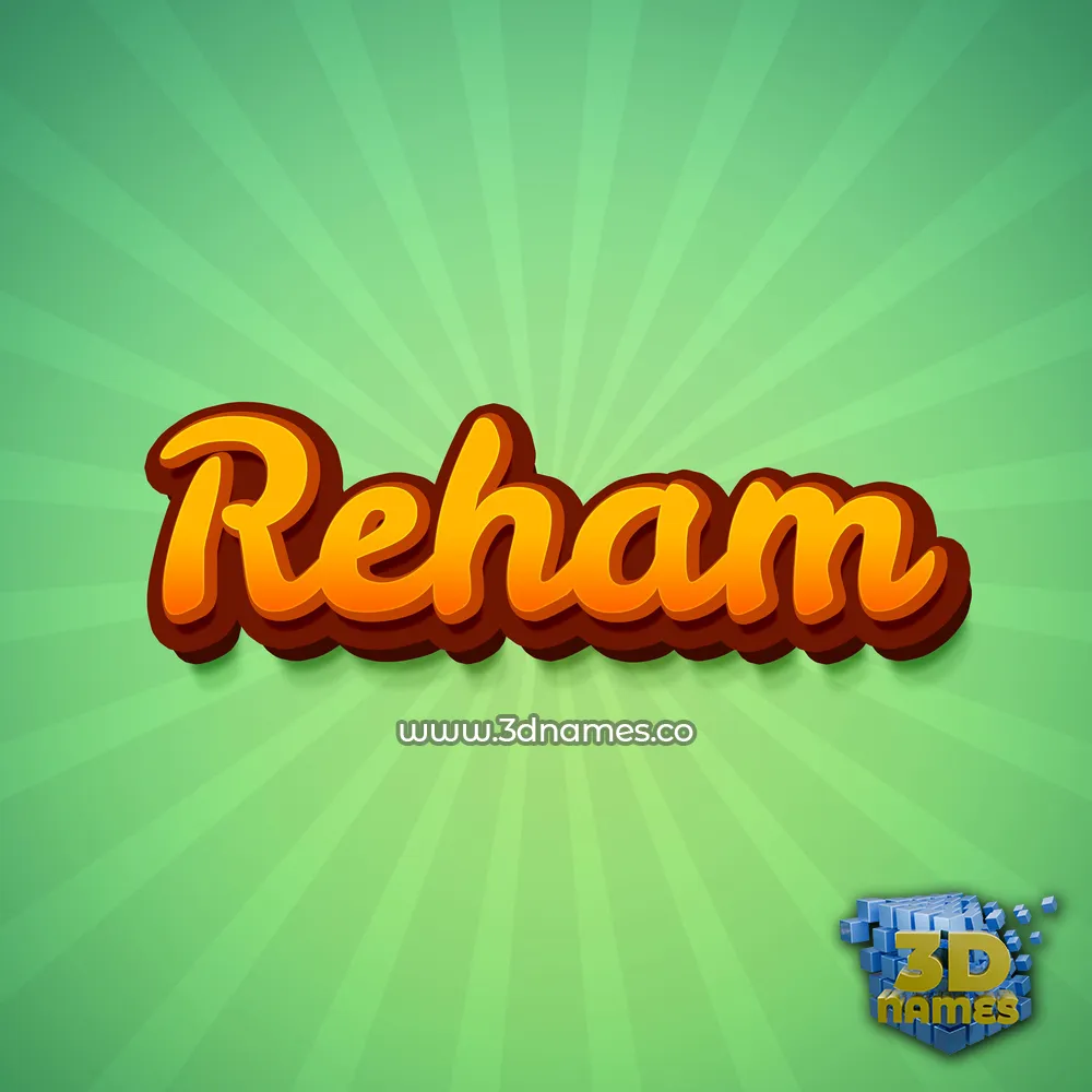 reham in Green Rays style - 3D name wallpaper
