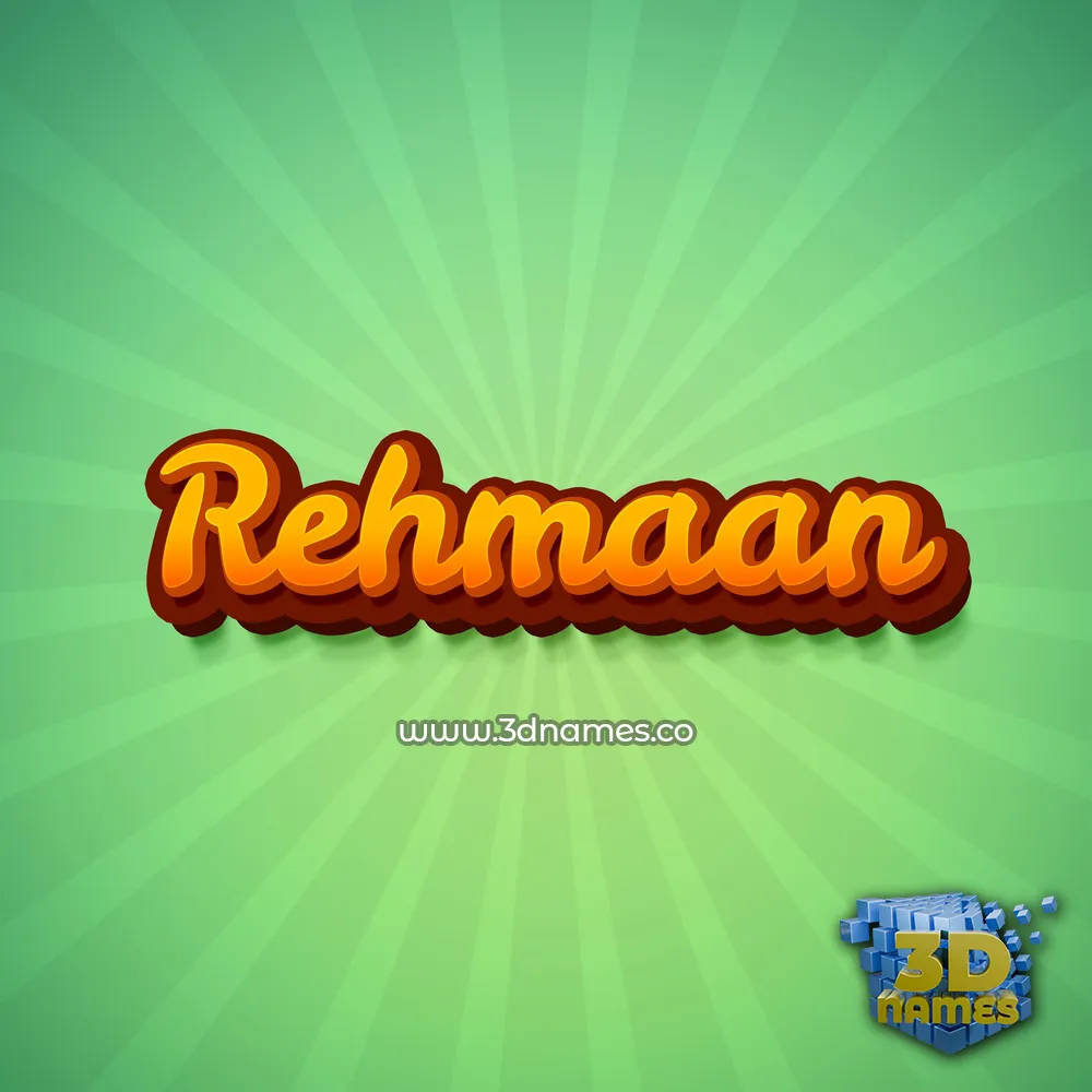 rehmaan in Green Rays style - 3D name wallpaper