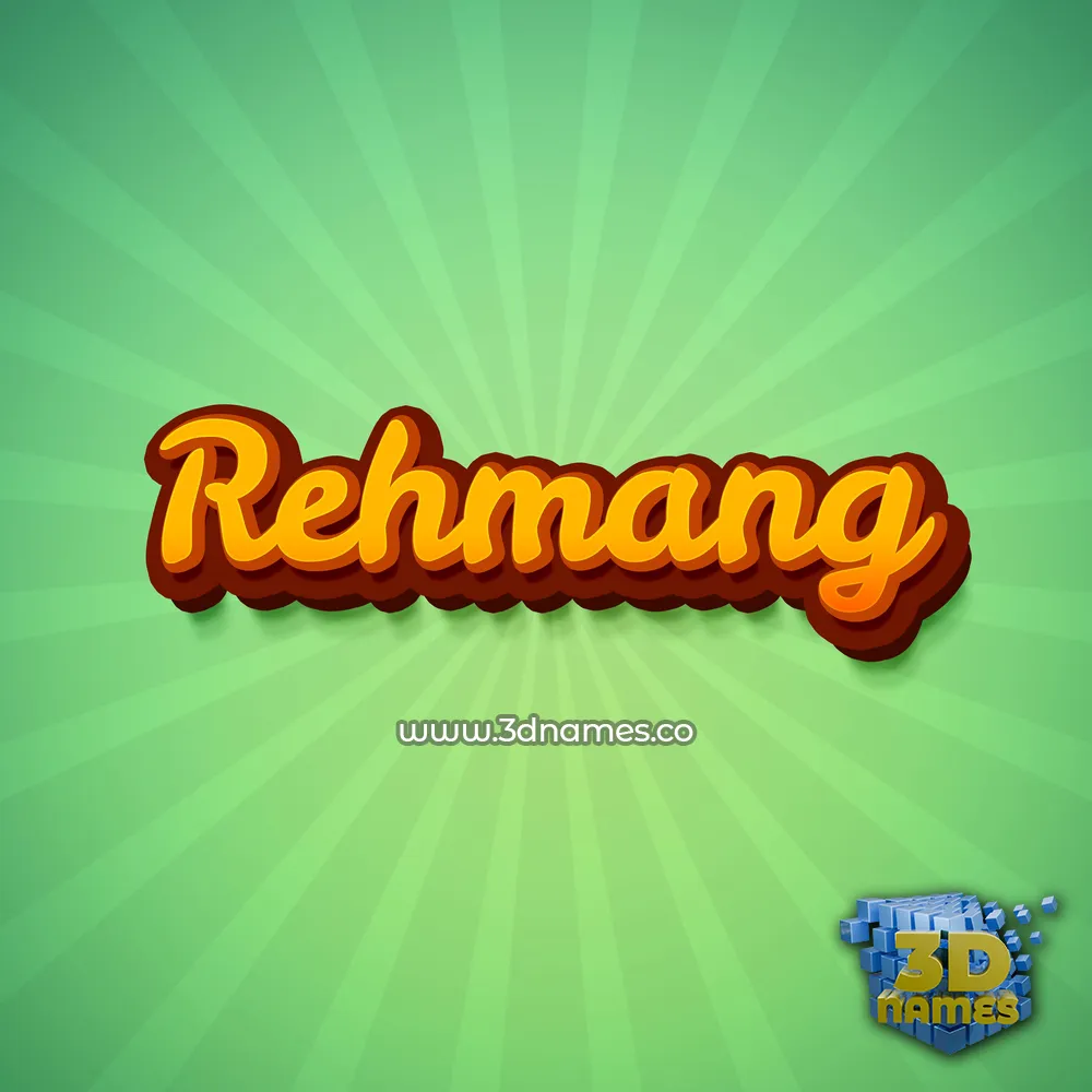 rehmang in Green Rays style - 3D name wallpaper