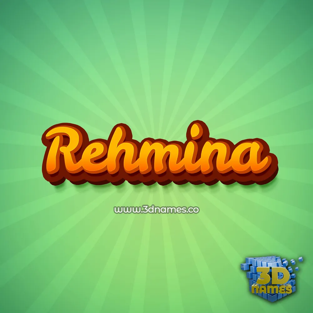 rehmina in Green Rays style - 3D name wallpaper