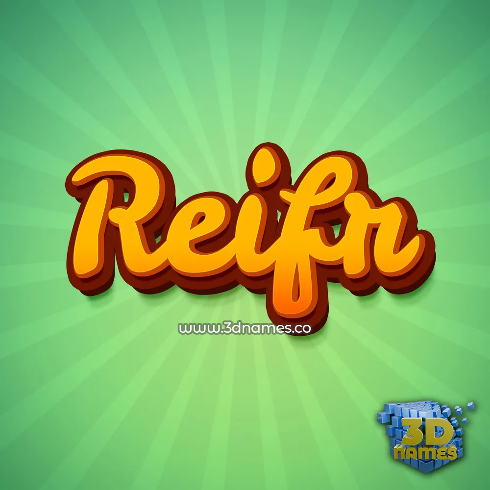 reifr in Green Rays style - 3D name wallpaper