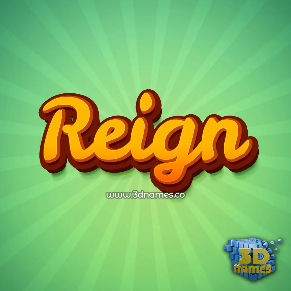 reign in Green Rays style - 3D name wallpaper