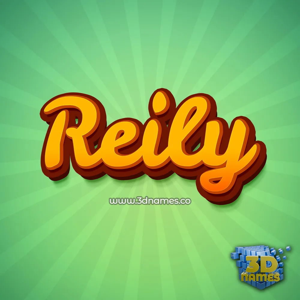 reily in Green Rays style - 3D name wallpaper
