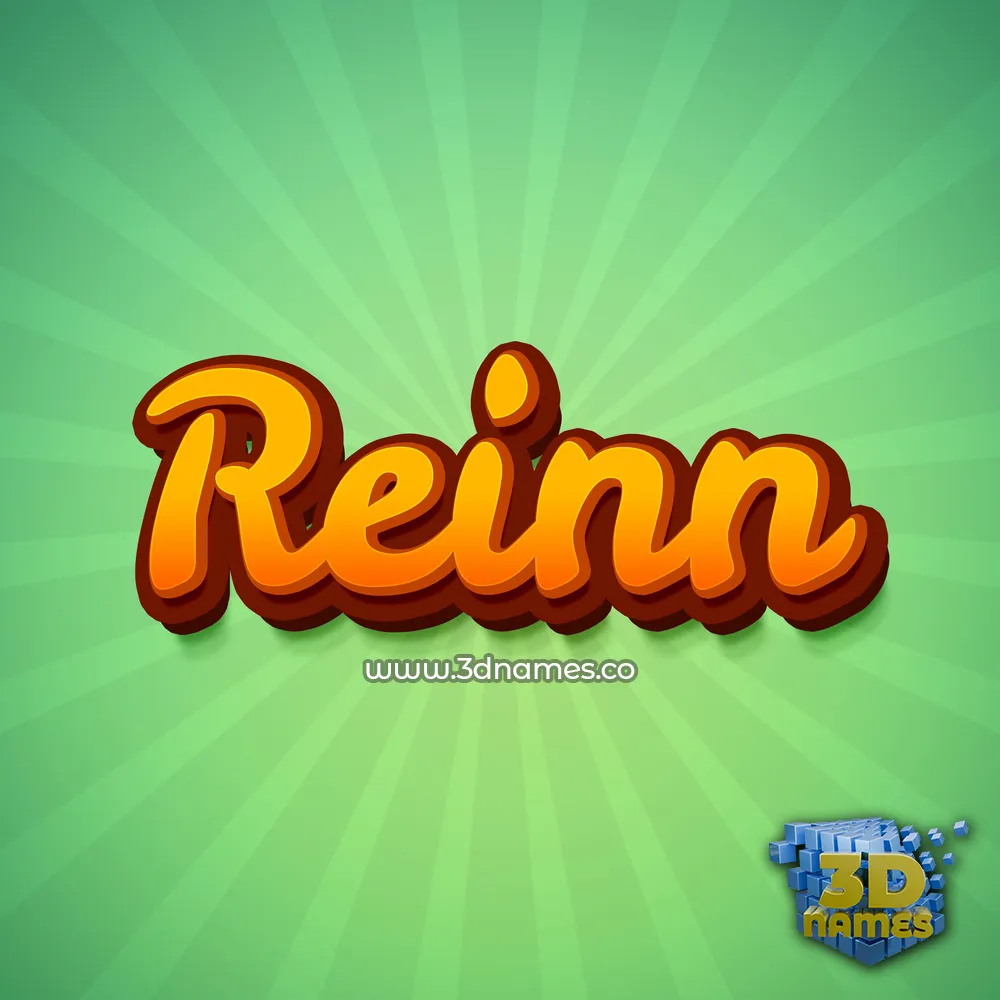 reinn in Green Rays style - 3D name wallpaper