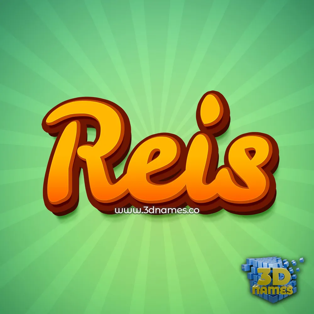 reis in Green Rays style - 3D name wallpaper