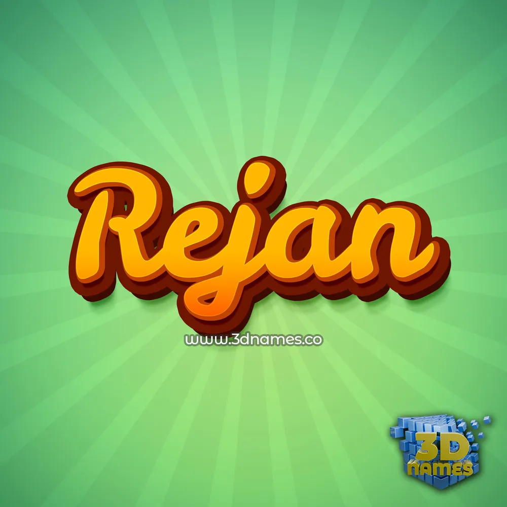 rejan in Green Rays style - 3D name wallpaper