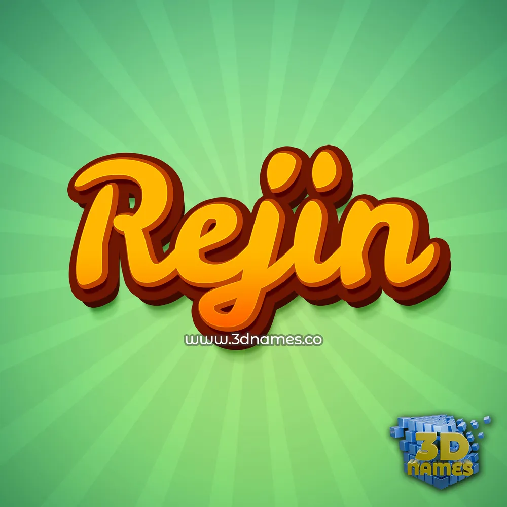 rejin in Green Rays style - 3D name wallpaper