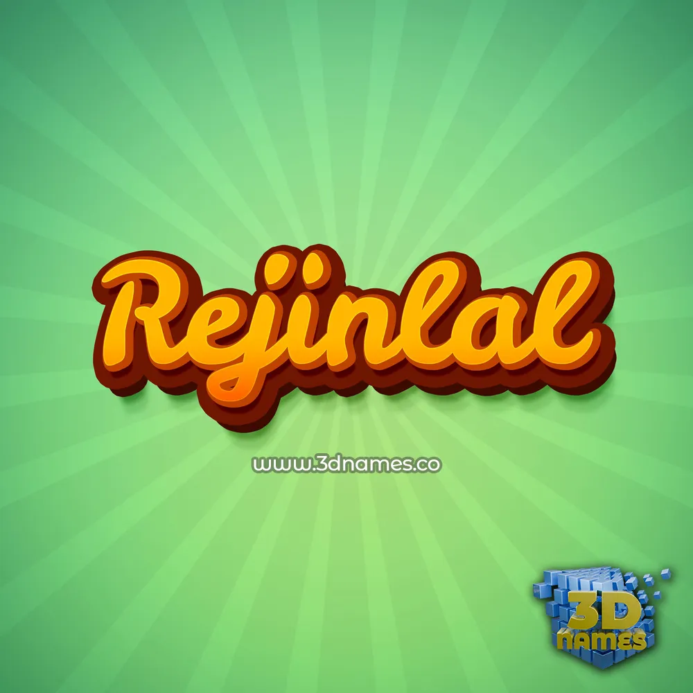 rejinlal in Green Rays style - 3D name wallpaper