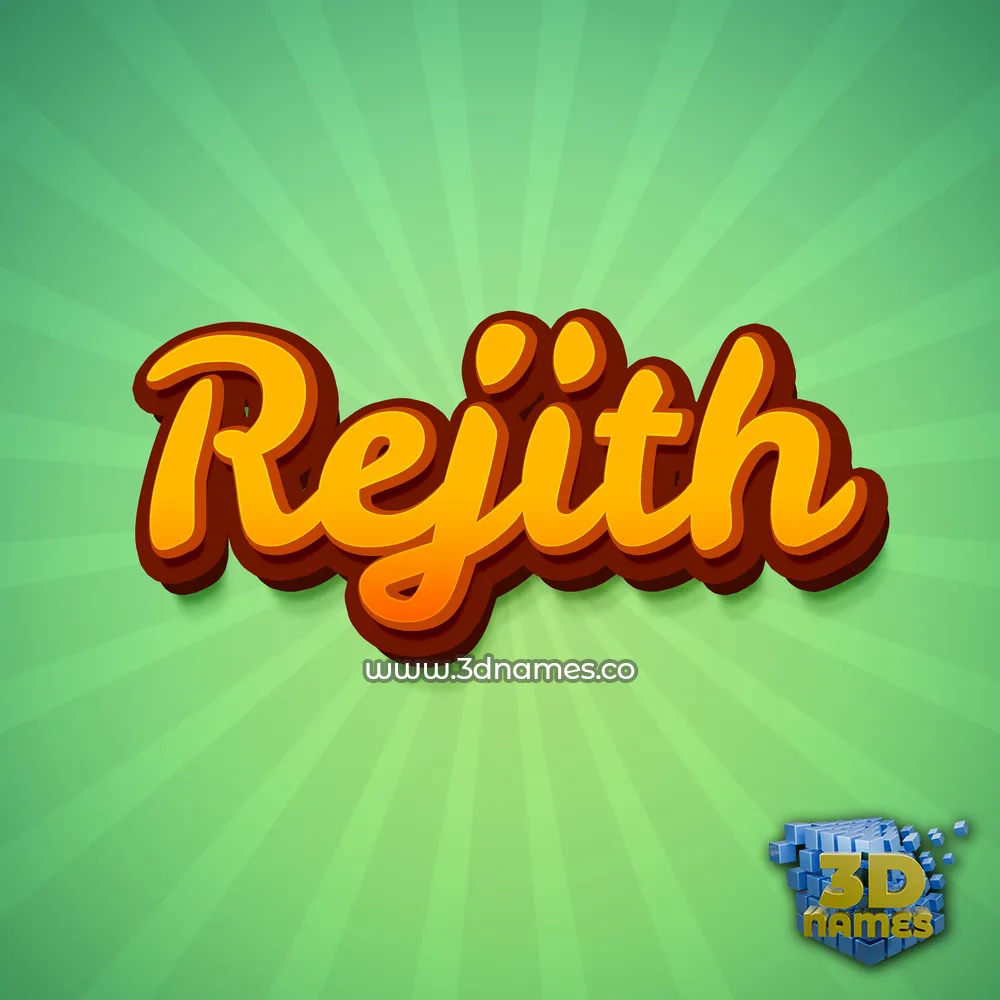 rejith in Green Rays style - 3D name wallpaper
