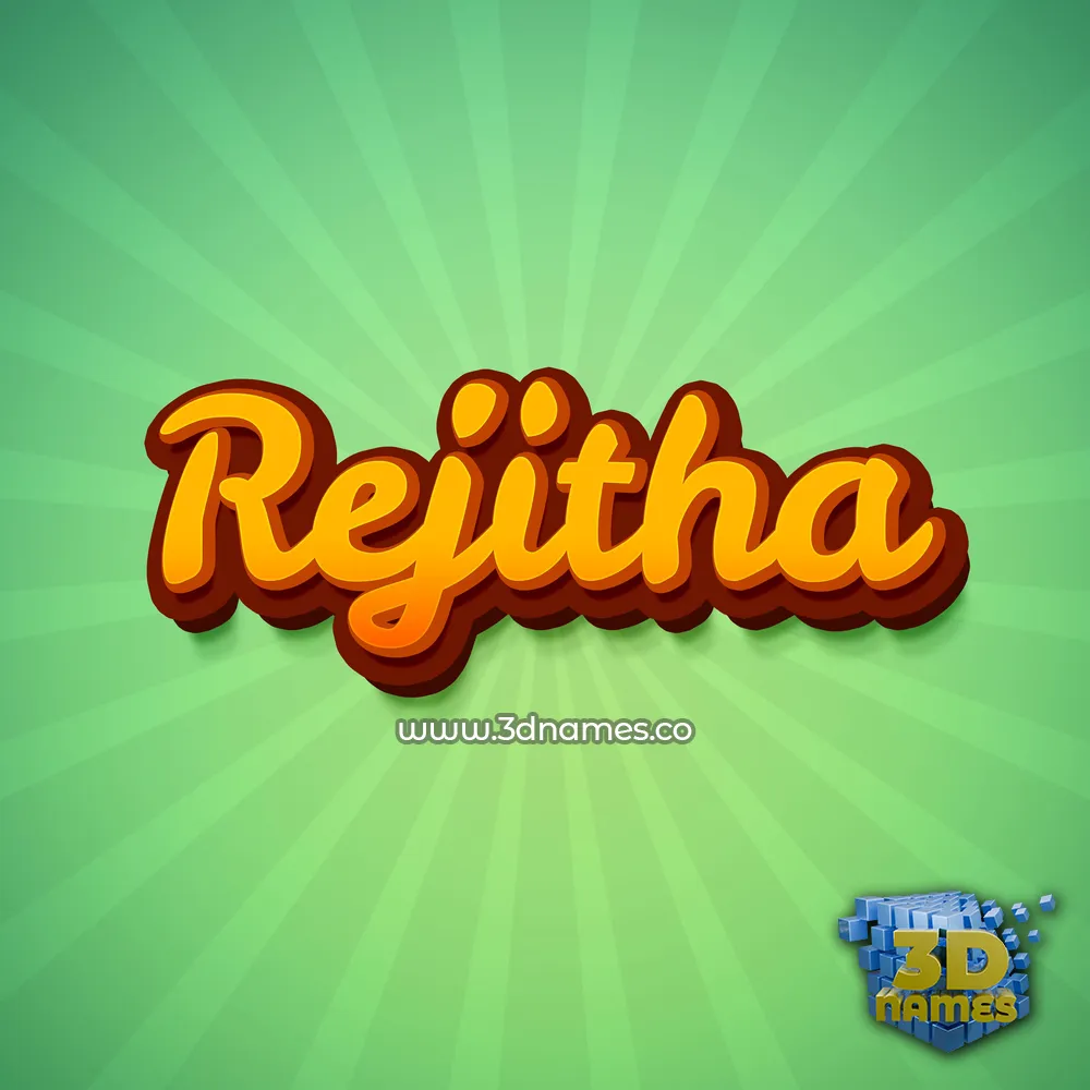 rejitha in Green Rays style - 3D name wallpaper