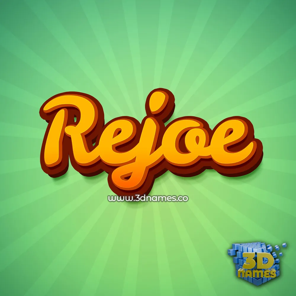 rejoe in Green Rays style - 3D name wallpaper