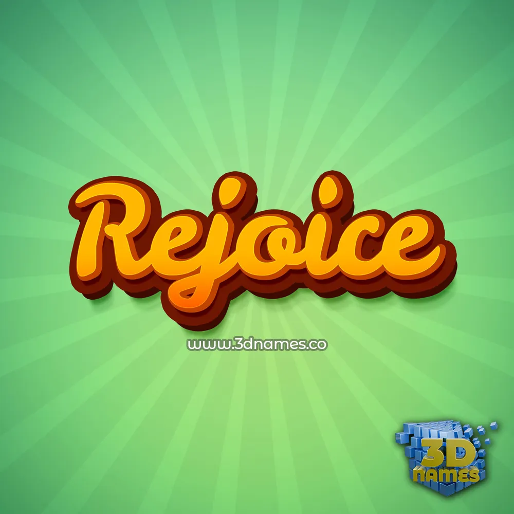 rejoice in Green Rays style - 3D name wallpaper