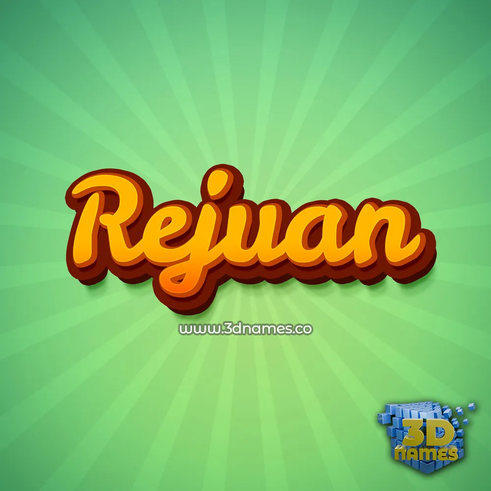 rejuan in Green Rays style - 3D name wallpaper