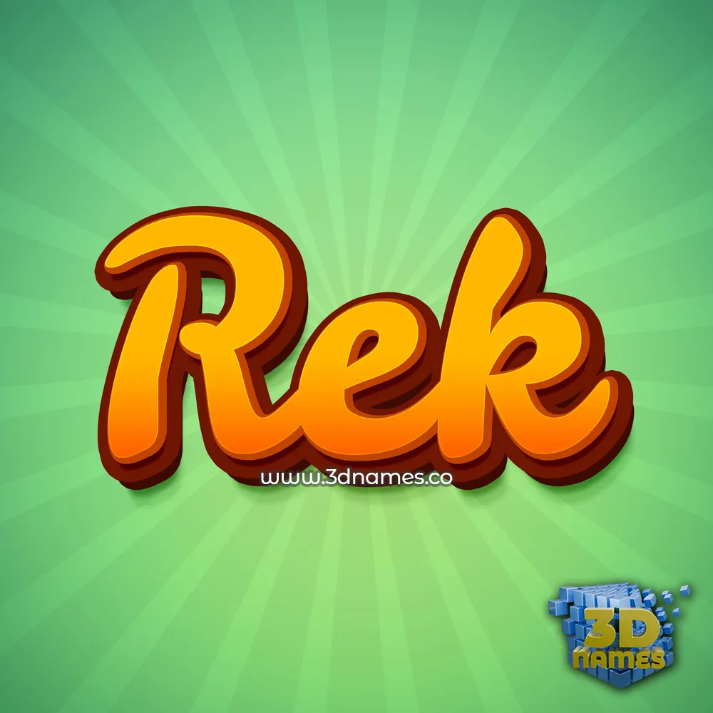 rek in Green Rays style - 3D name wallpaper