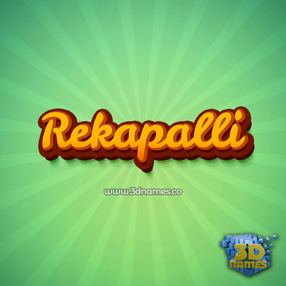 rekapalli in Green Rays style - 3D name wallpaper