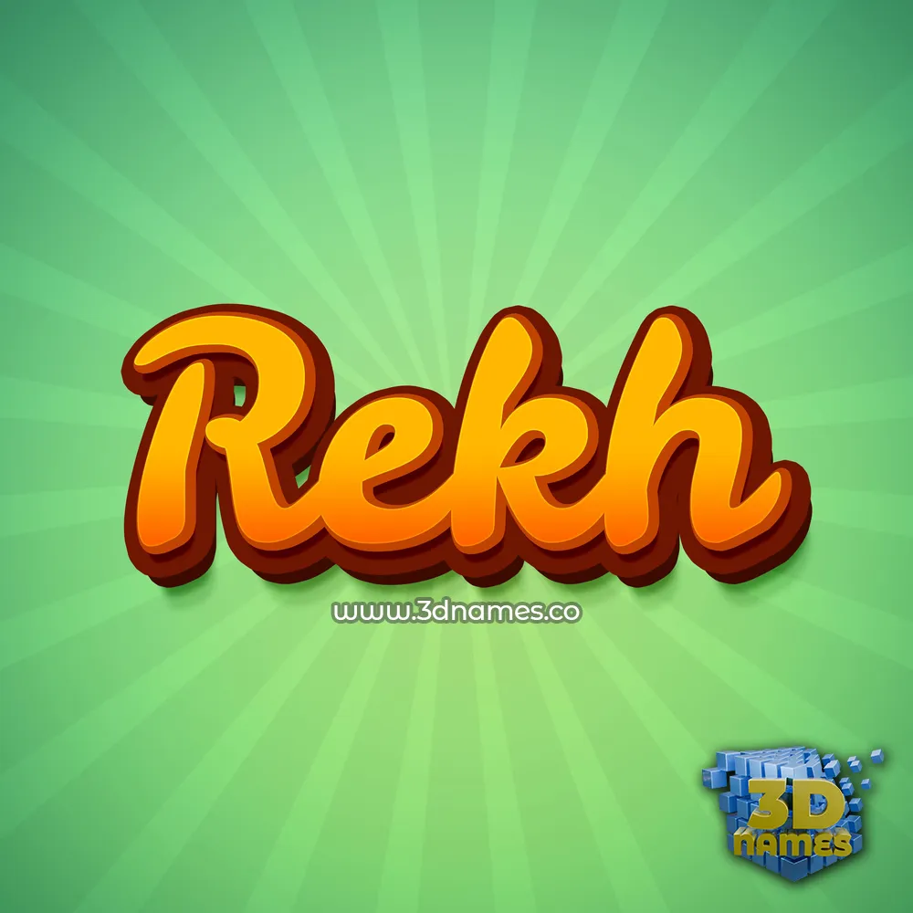rekh in Green Rays style - 3D name wallpaper