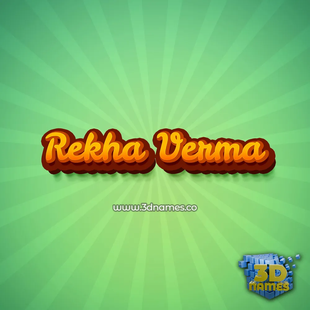 rekha verma in Green Rays style - 3D name wallpaper