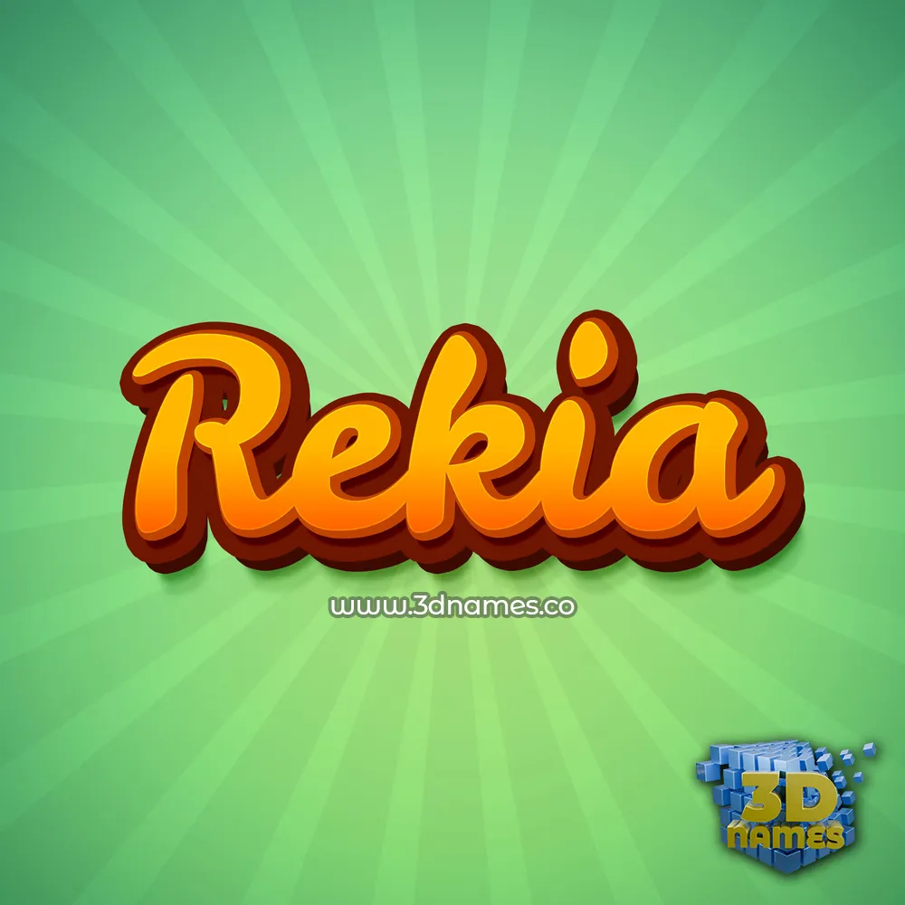 rekia in Green Rays style - 3D name wallpaper