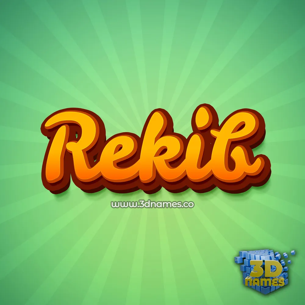 rekib in Green Rays style - 3D name wallpaper