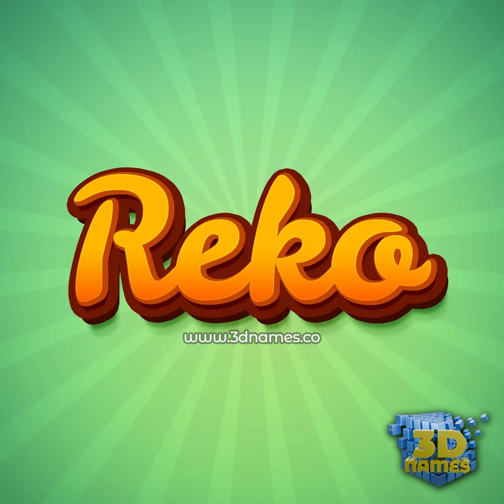 reko in Green Rays style - 3D name wallpaper