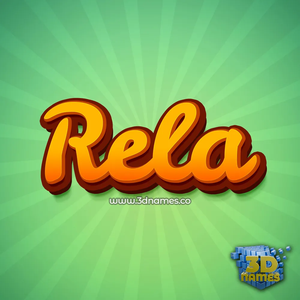 rela in Green Rays style - 3D name wallpaper