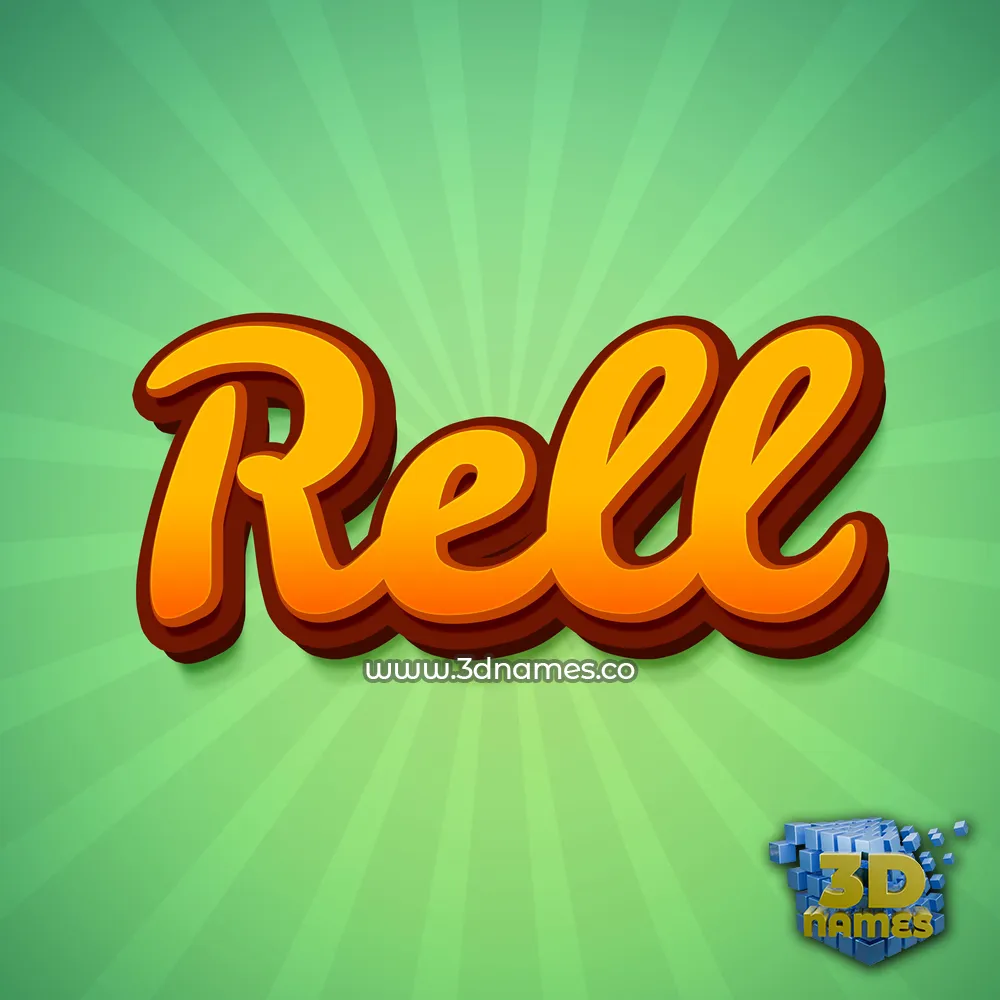 rell in Green Rays style - 3D name wallpaper