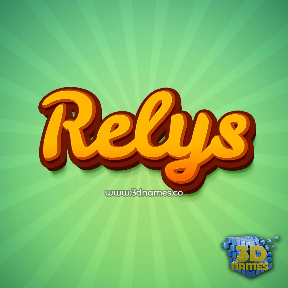relys in Green Rays style - 3D name wallpaper