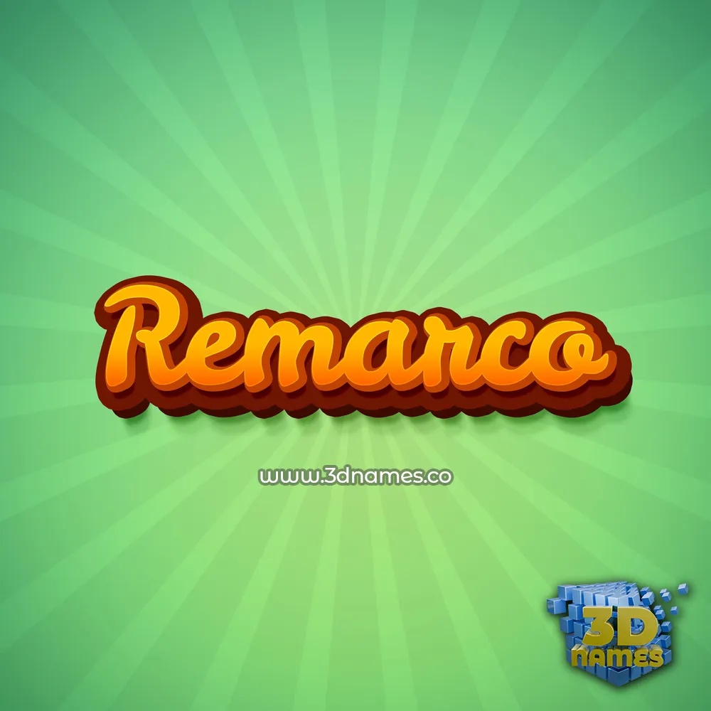 remarco in Green Rays style - 3D name wallpaper