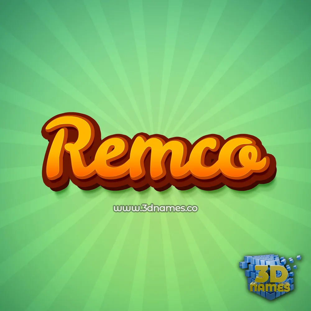 remco in Green Rays style - 3D name wallpaper